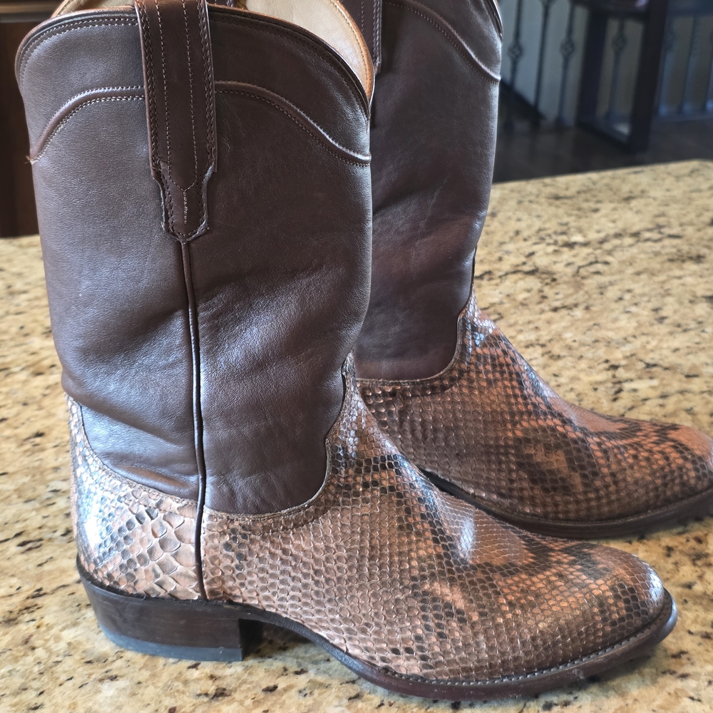 Tecovas Brown Python Cowboy Boots